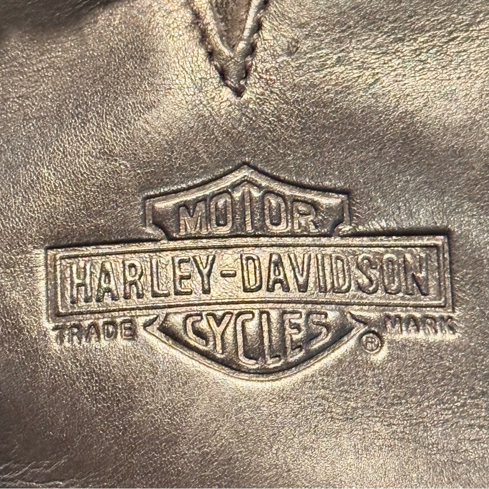 Harley Davidson Black Leather Mens Zip Buckle Motorcycle Boots Size 11.5 #98403 - Picture 12 of 16